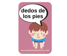Load image into Gallery viewer, Spanish "Body Parts" Flashcards for Kids - Interactive Language Exploration with Playful Imagery"