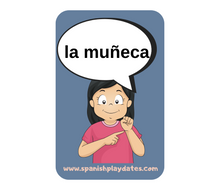 Load image into Gallery viewer, Spanish "Body Parts" Flashcards for Kids - Interactive Language Exploration with Playful Imagery"